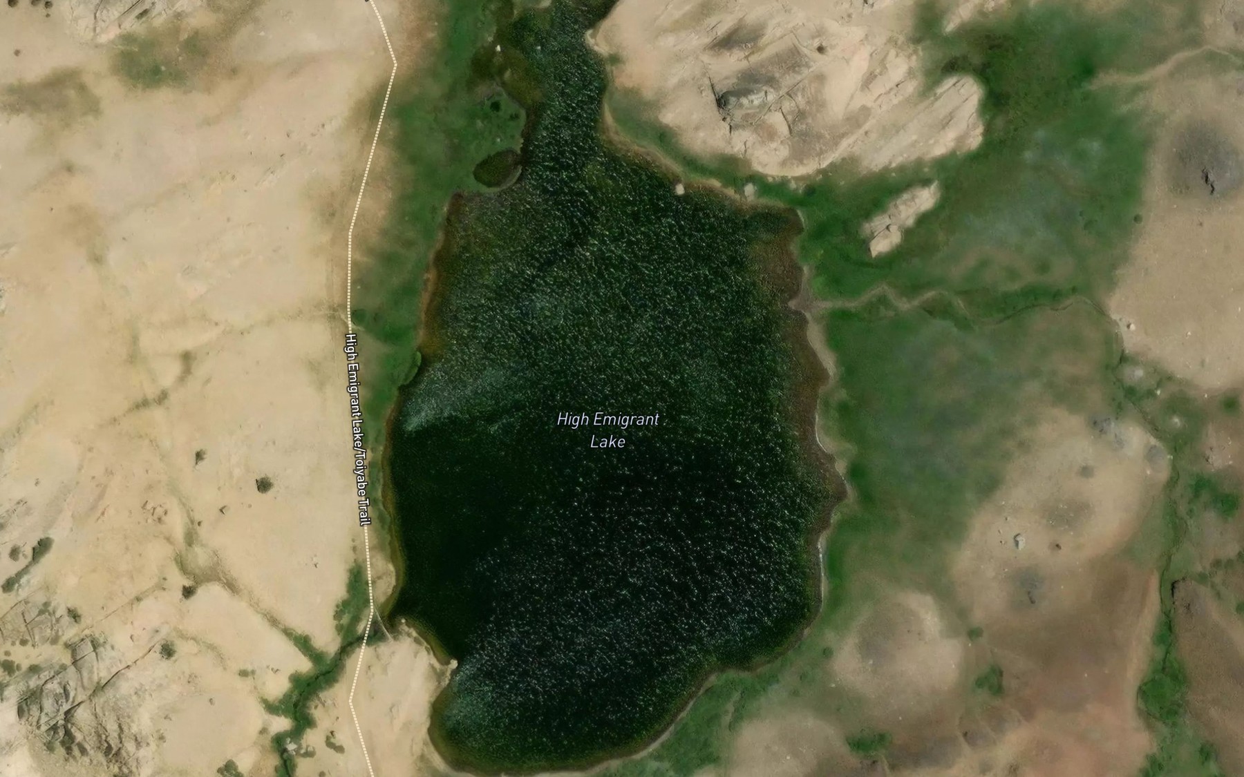 Satellite map of the High Emigrant Lake