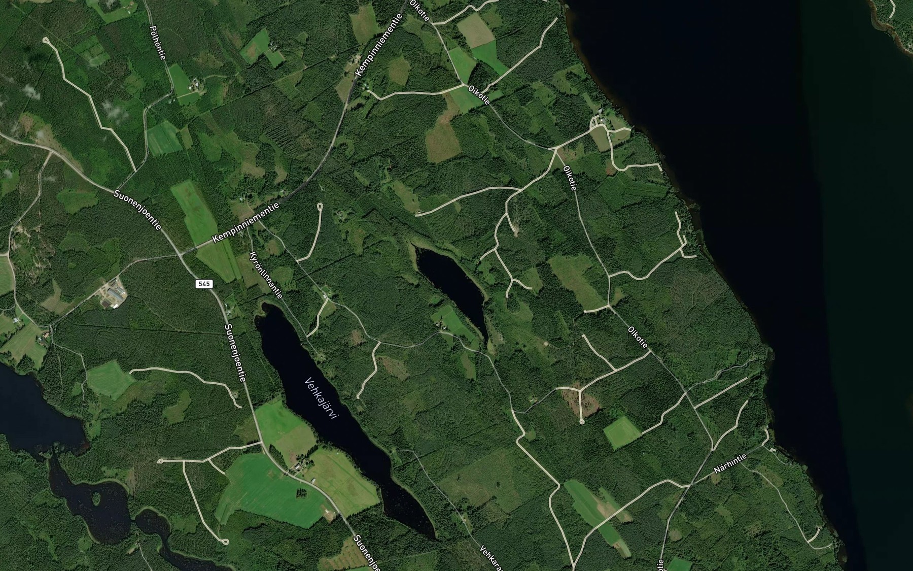 Satellite map of the Hirvijarvi