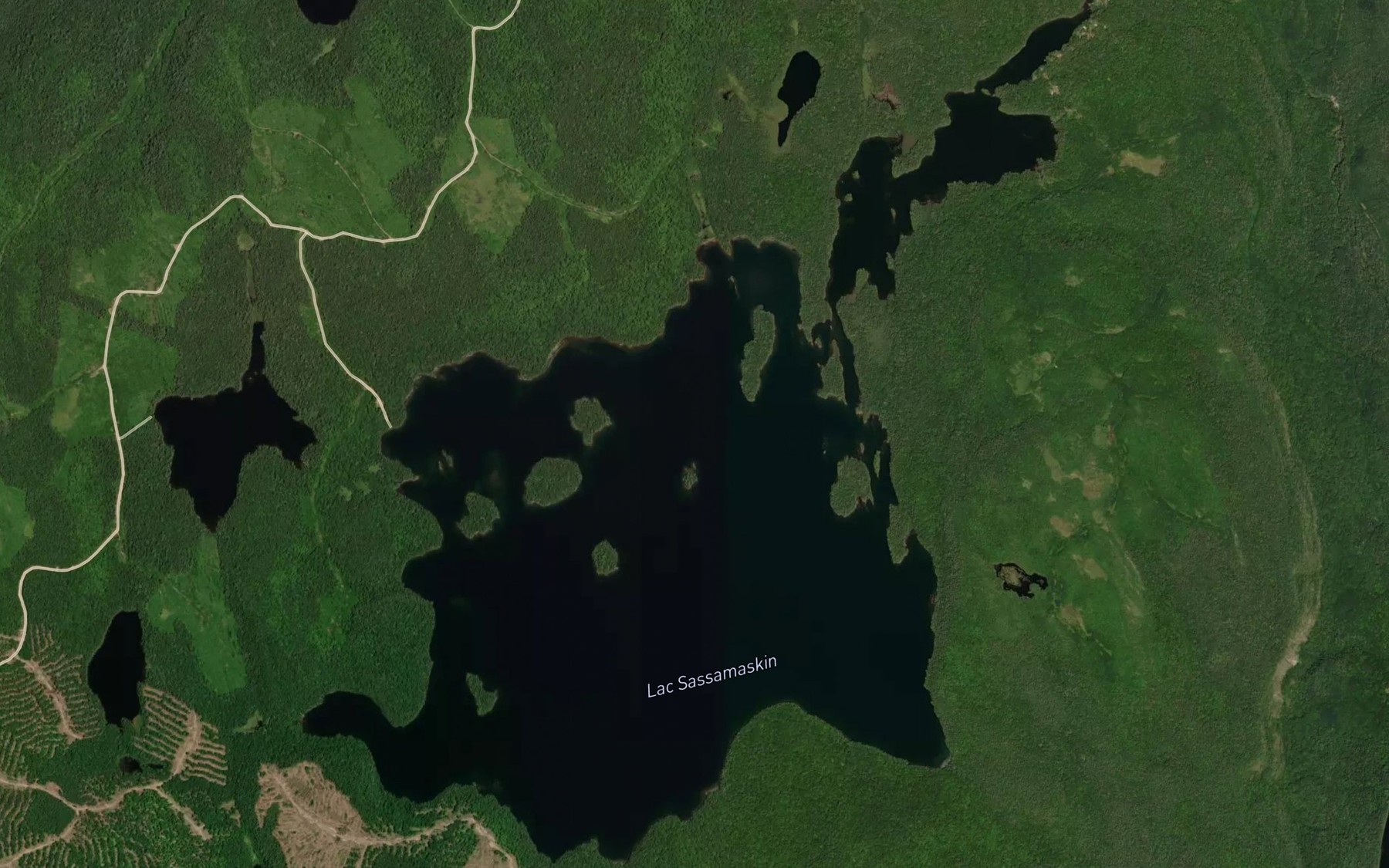 Satellite map of the Lac Saint-Thomas