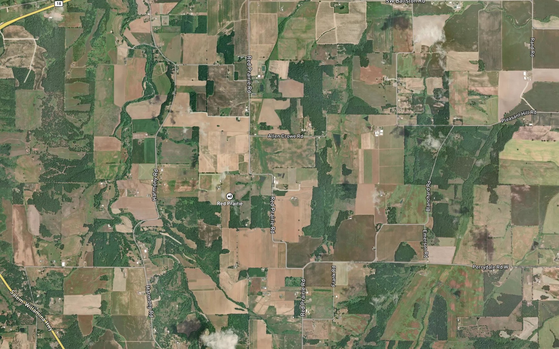 Satellite map of the Downing Pond