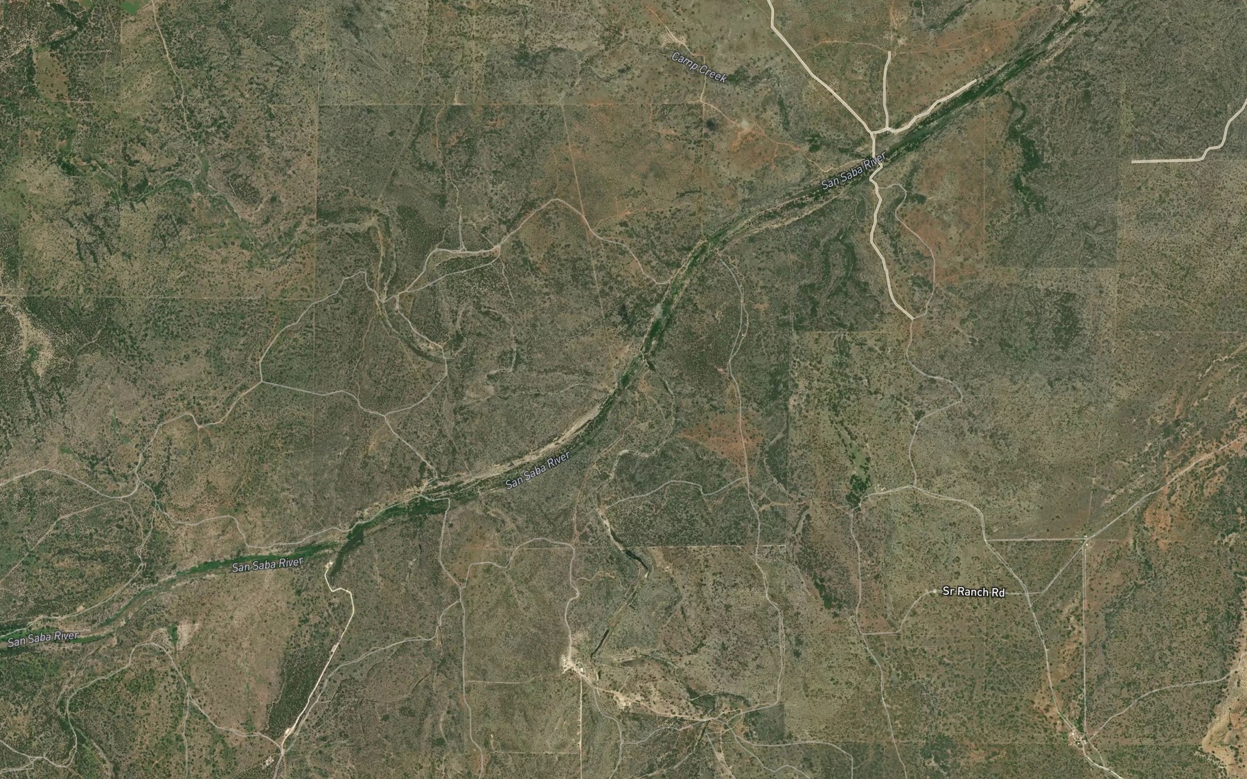 Satellite map of the Hog Creek