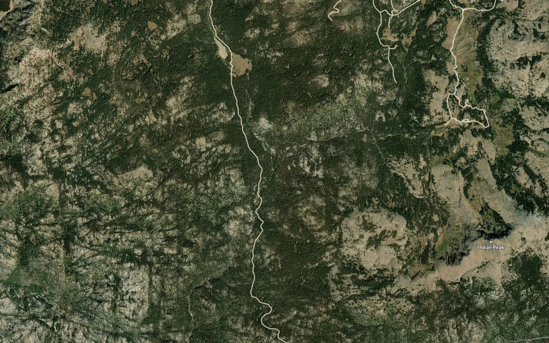 Satellite map of the Blue Creek
