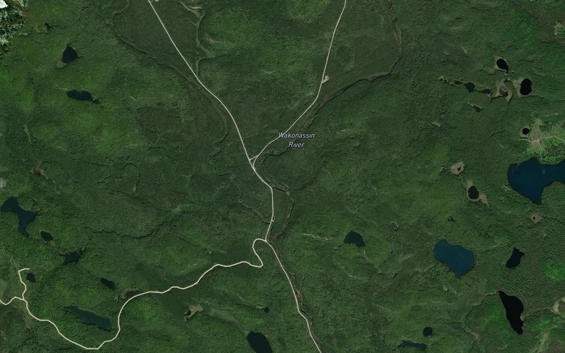 Satellite map of the Alces Creek