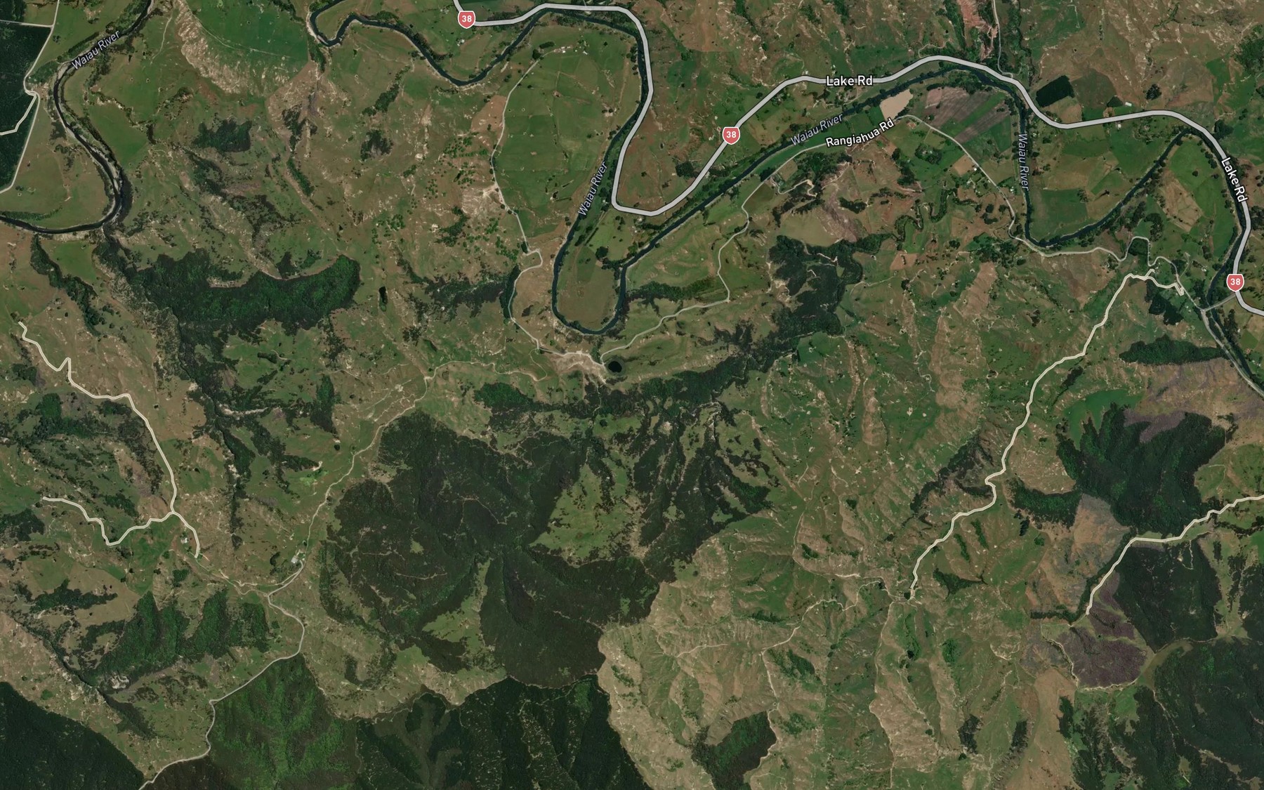 Satellite map of the Mangawhero Stream
