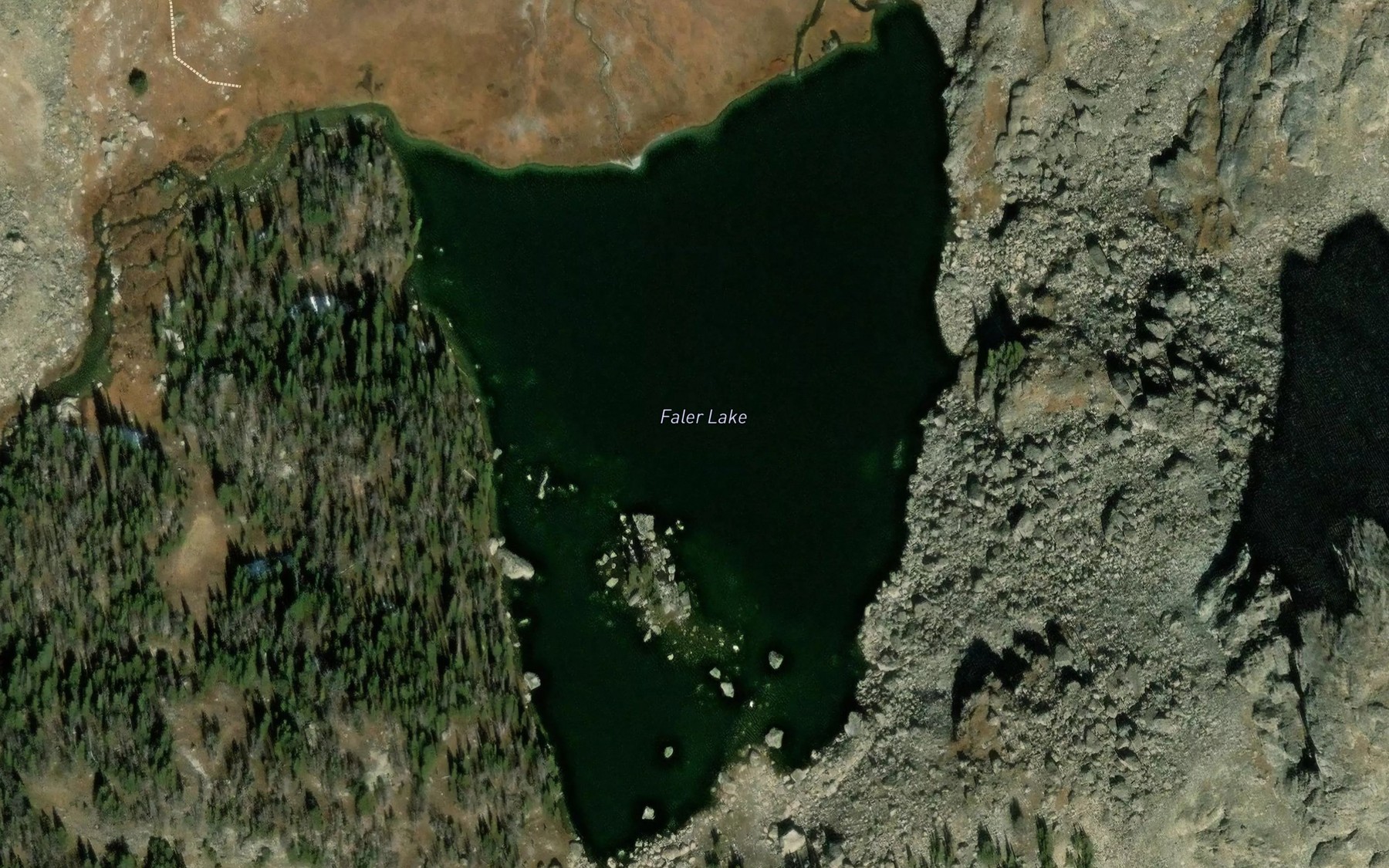 Satellite map of the Faler Lake