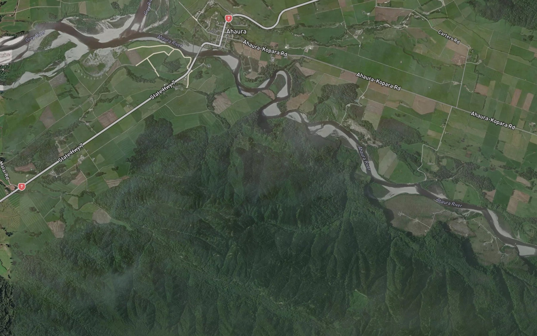 Satellite map of the Sullivan Creek