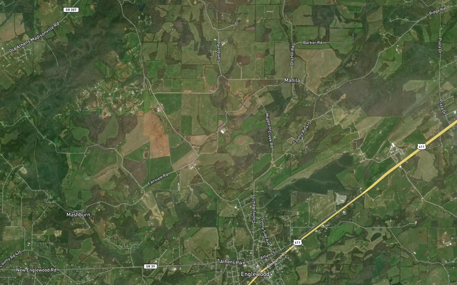 Satellite map of the Fiesta Branch