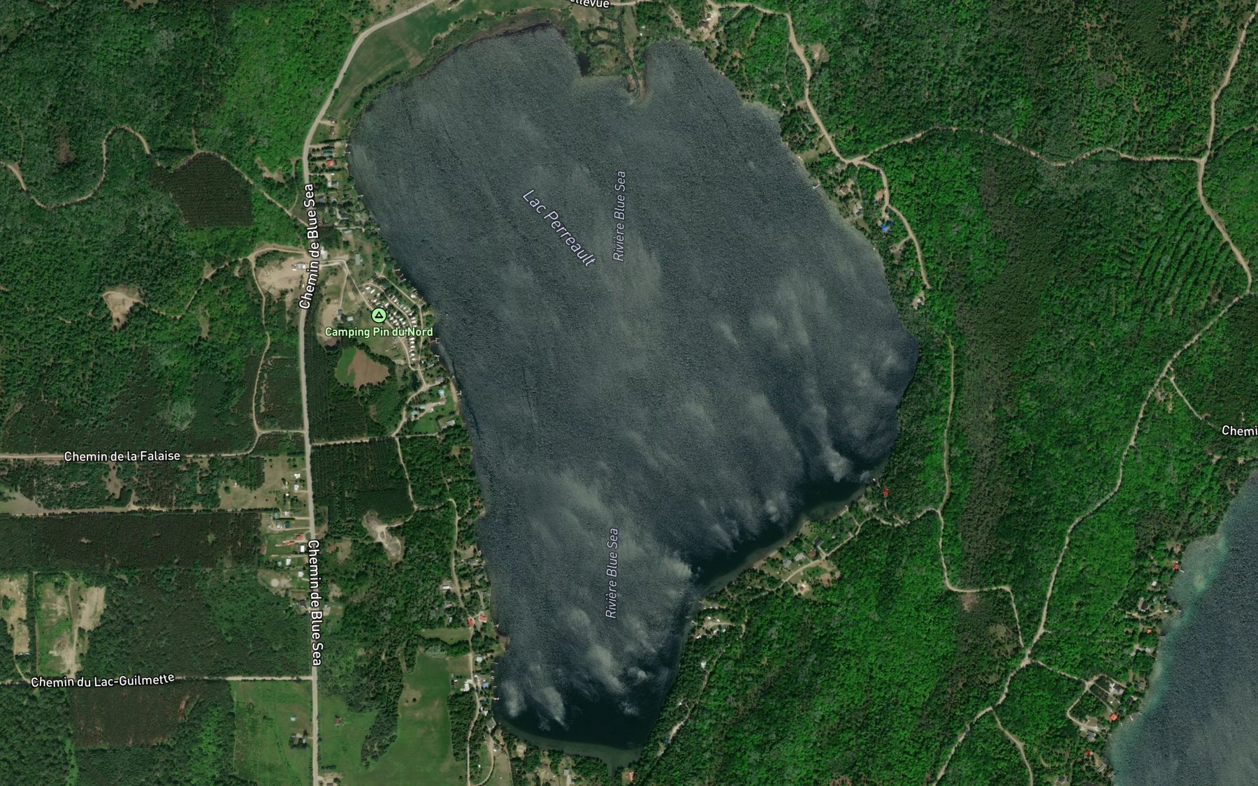 Satellite map of the Lac Perreault