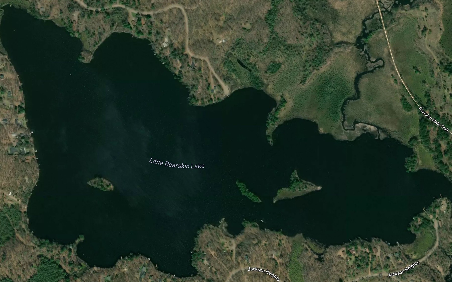 Satellite map of the Little Bearskin Lake