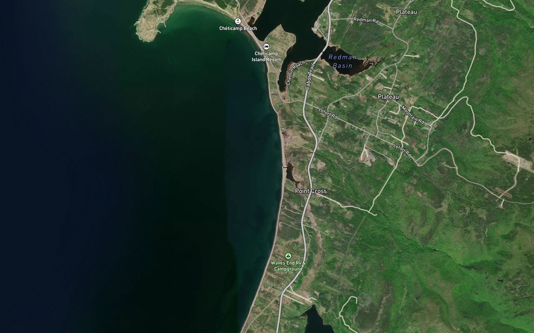 Satellite map of the Farm Brook