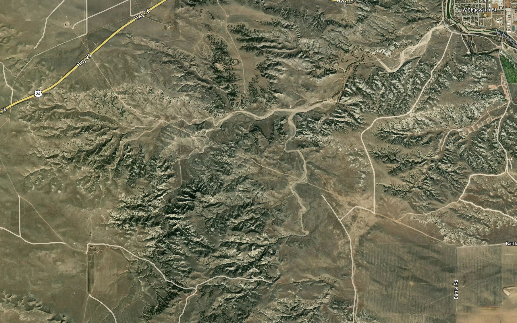 Satellite map of the McComb Reservoir