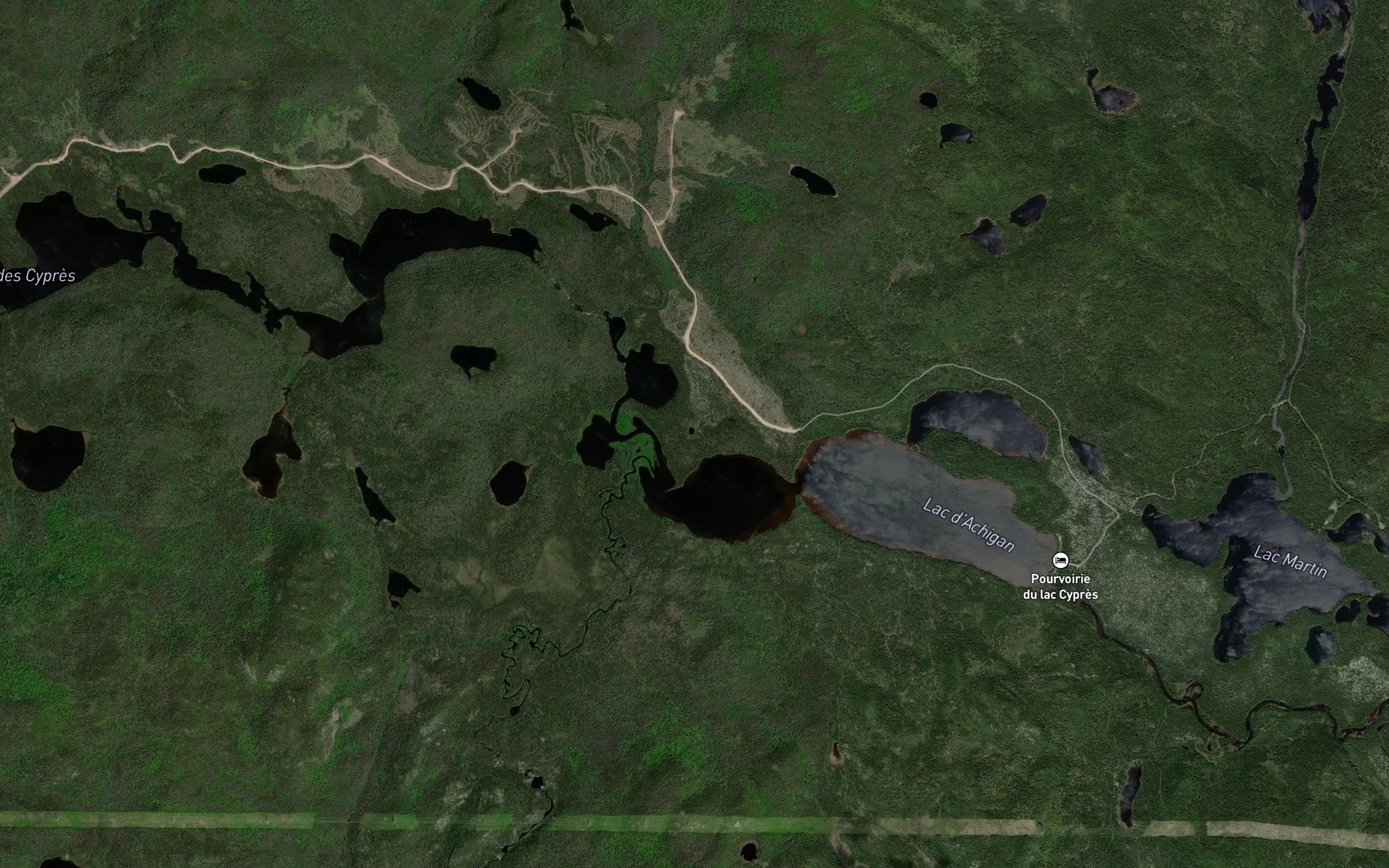 Satellite map of the Lac des Pistes d'Orignaux