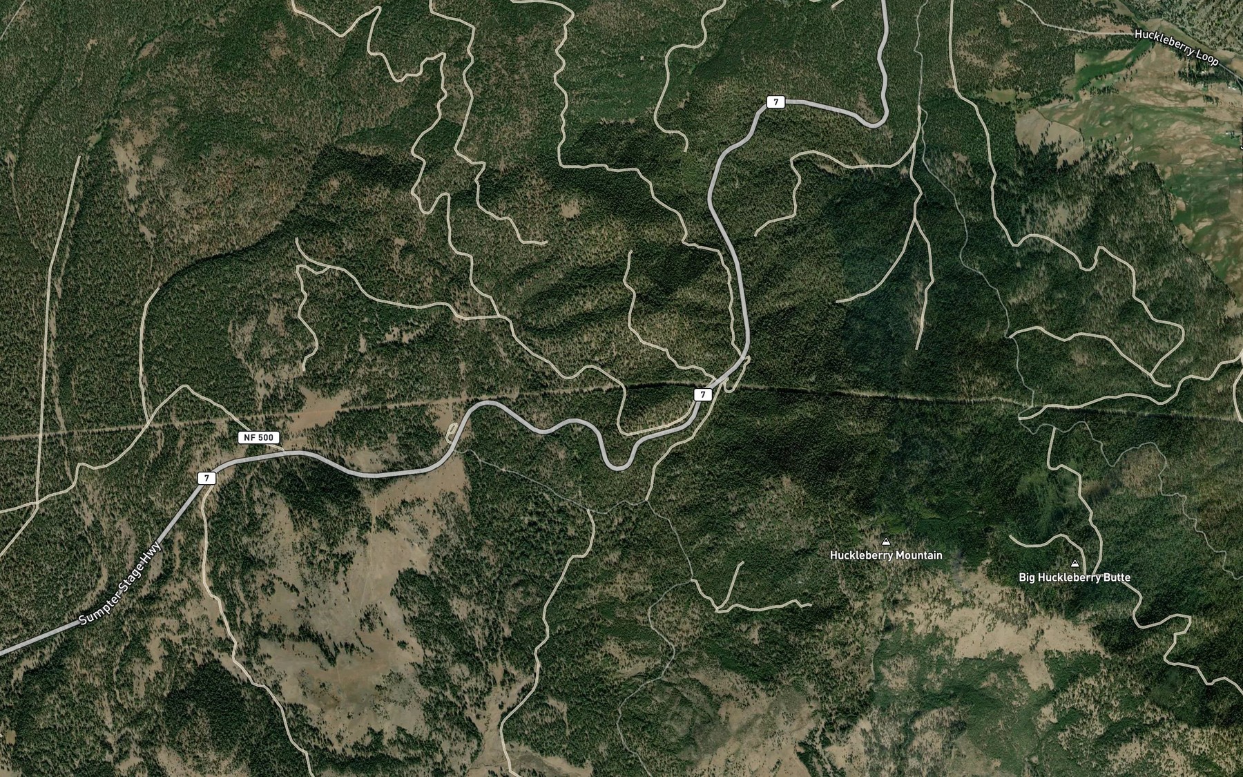 Satellite map of the Powerline Spring