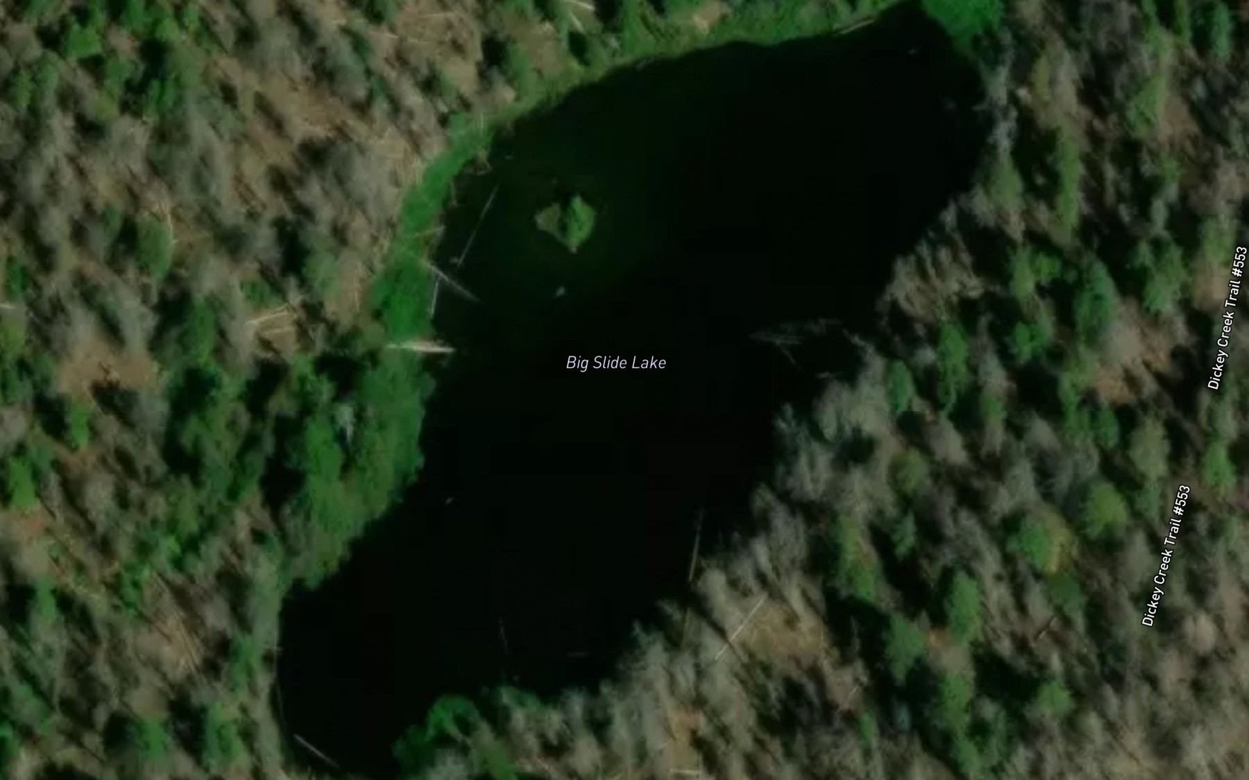 Satellite map of the Big Slide Lake