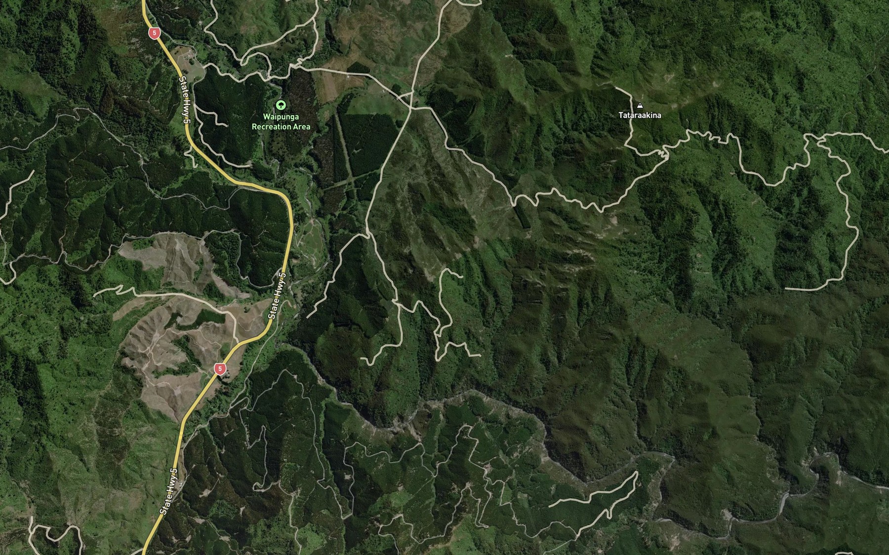 Satellite map of the Mangakahikatoa Stream