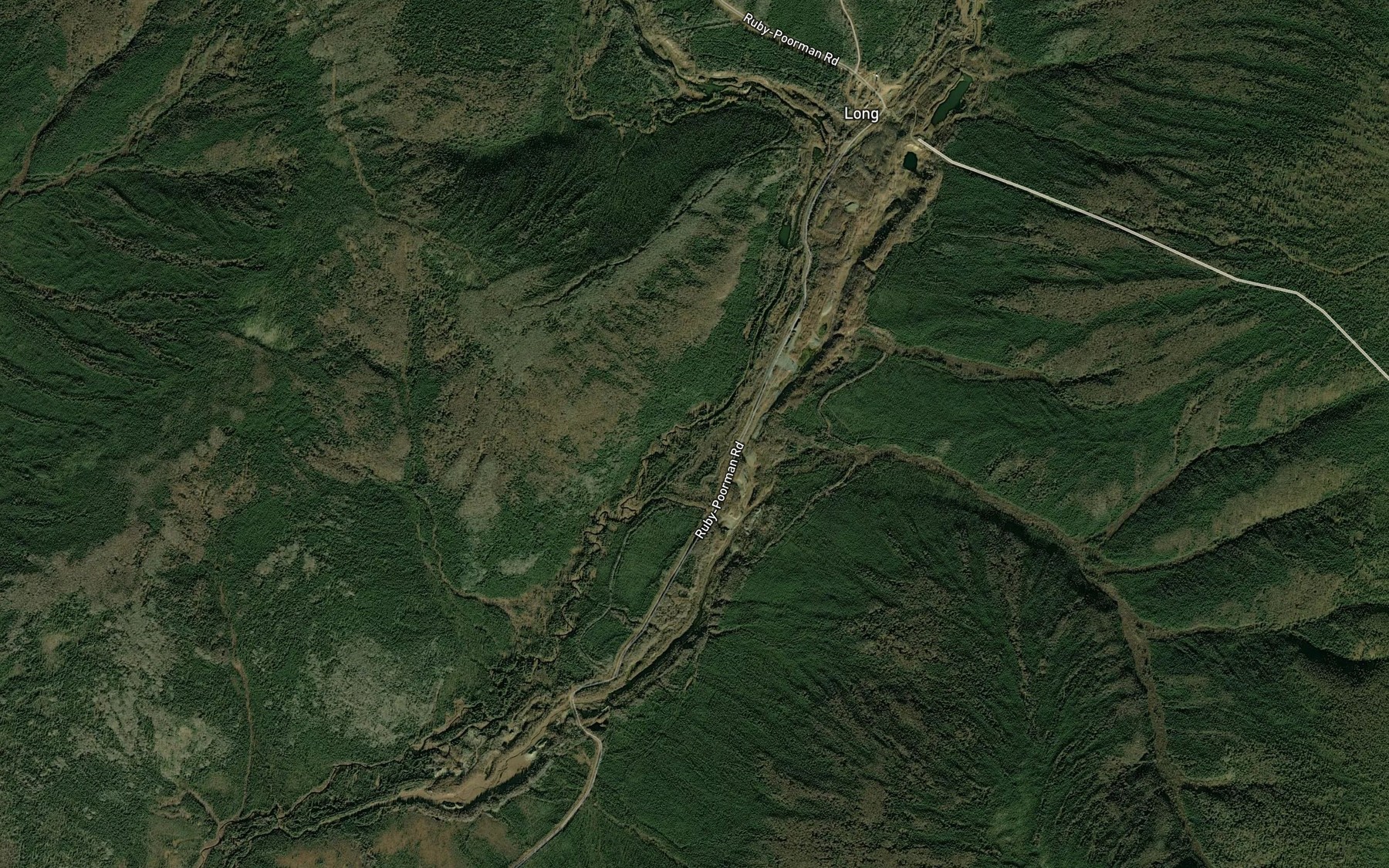 Satellite map of the Fourth of July Creek