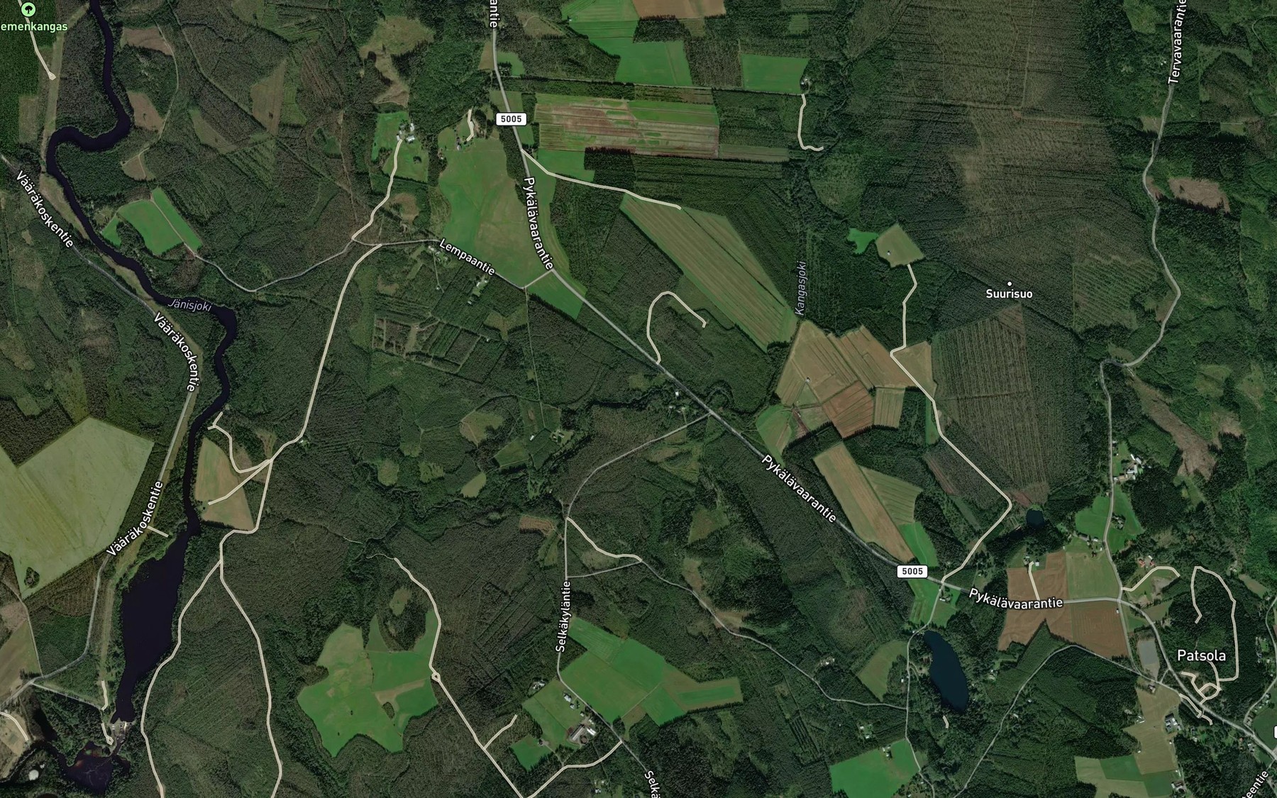Satellite map of the Murtokoski