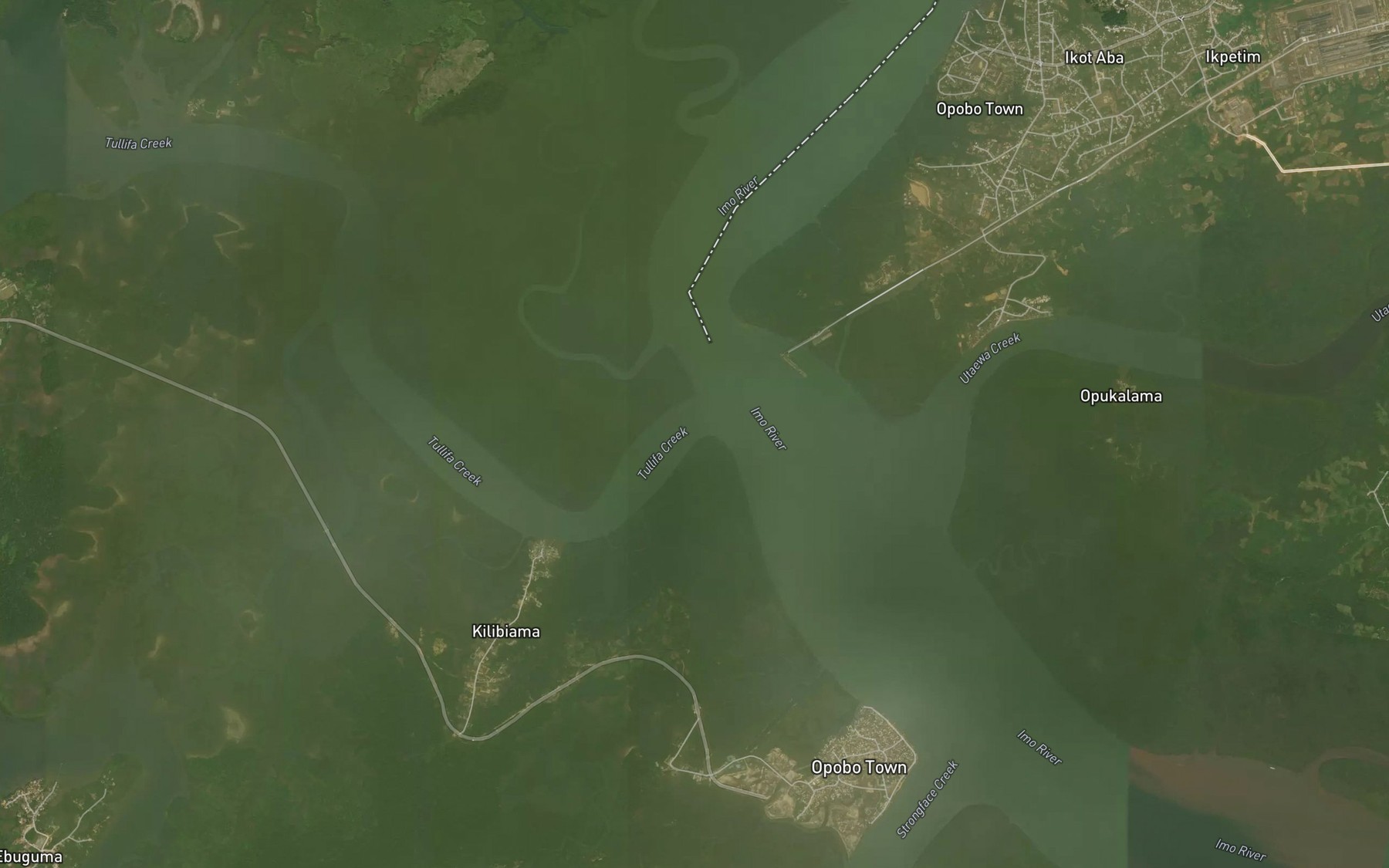 Satellite map of the Tullifer Creek