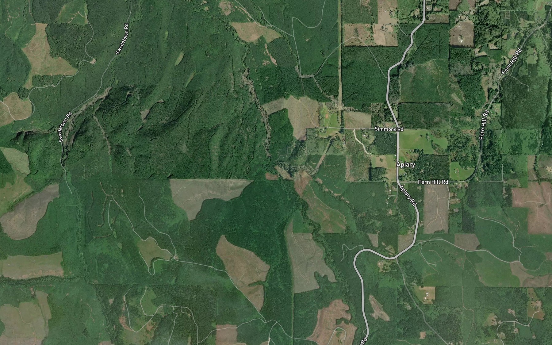 Satellite map of the Buck Creek