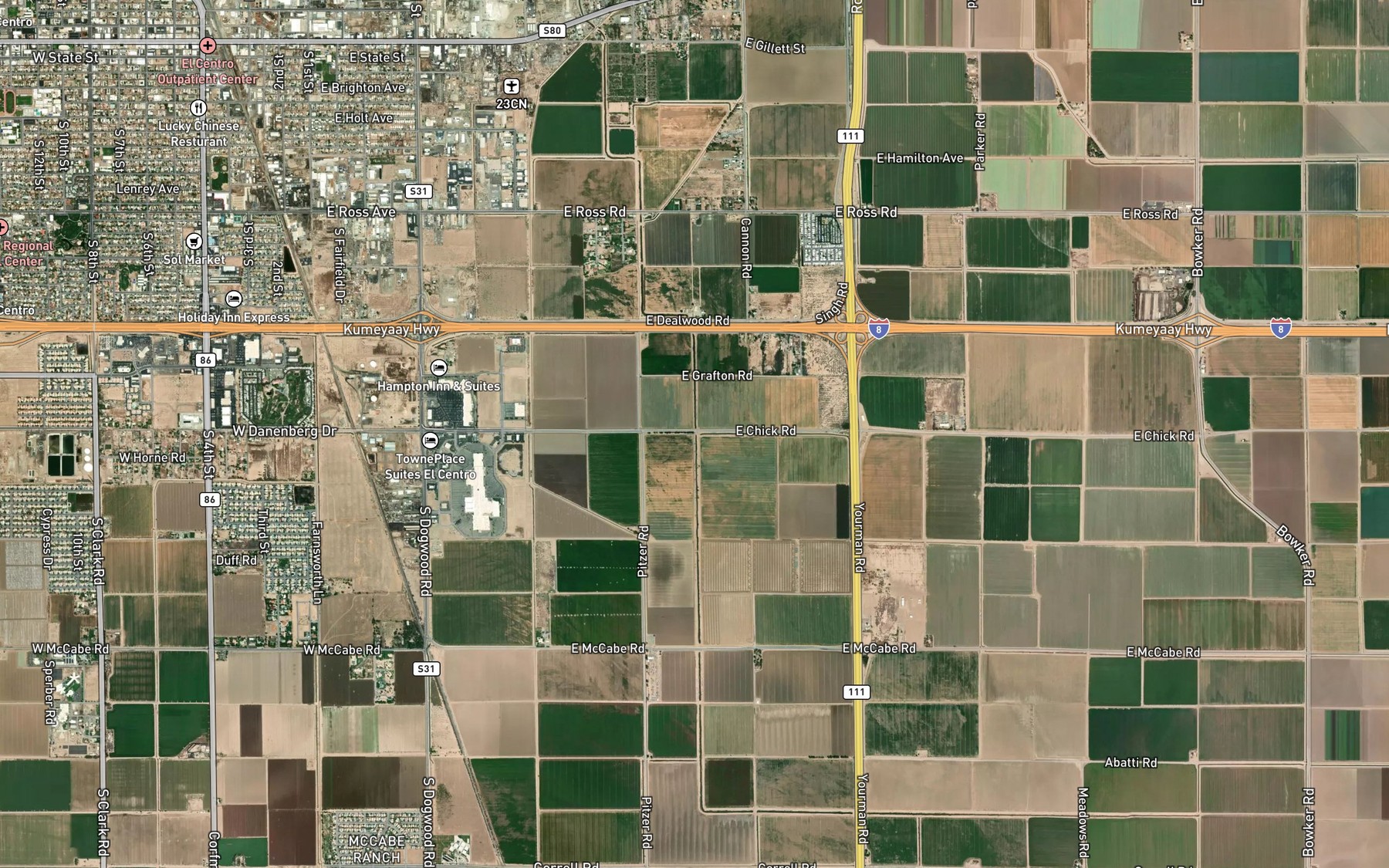 Satellite map of the Central Drain Three