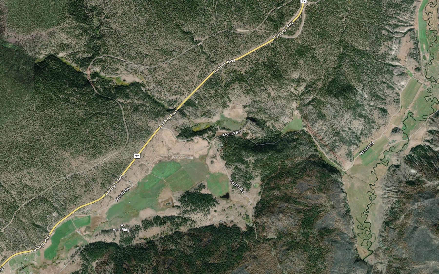 Satellite map of the Fiftyone Creek