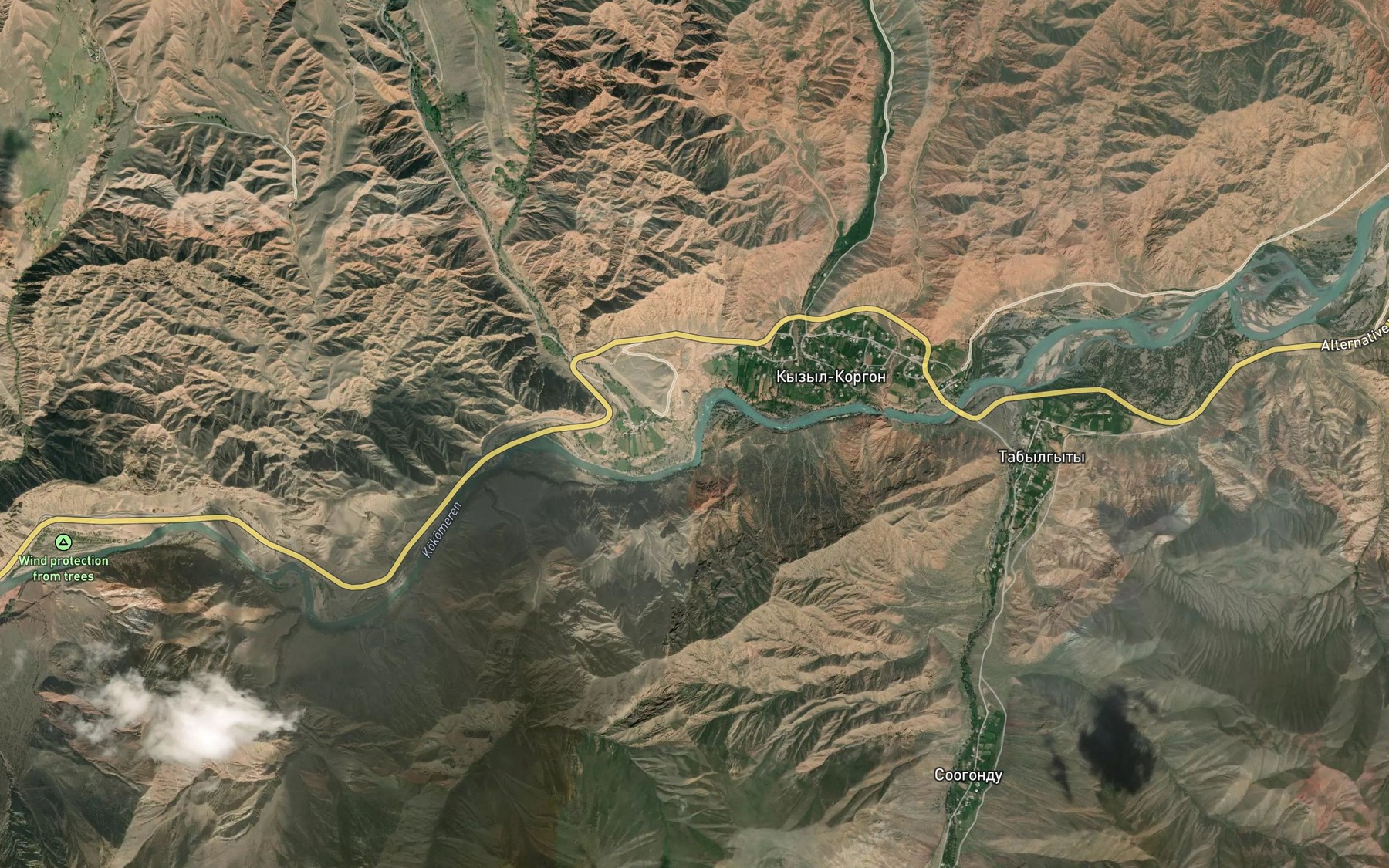 Satellite map of the Kichi-Dzhotash