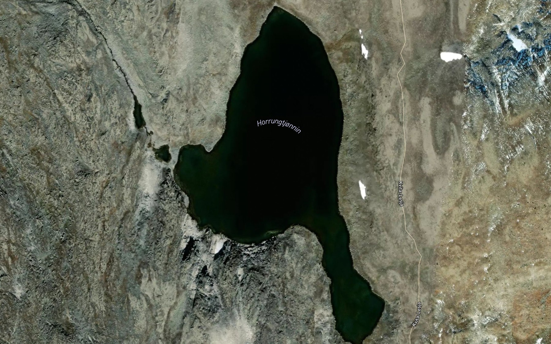 Satellite map of the Horrungtjornin
