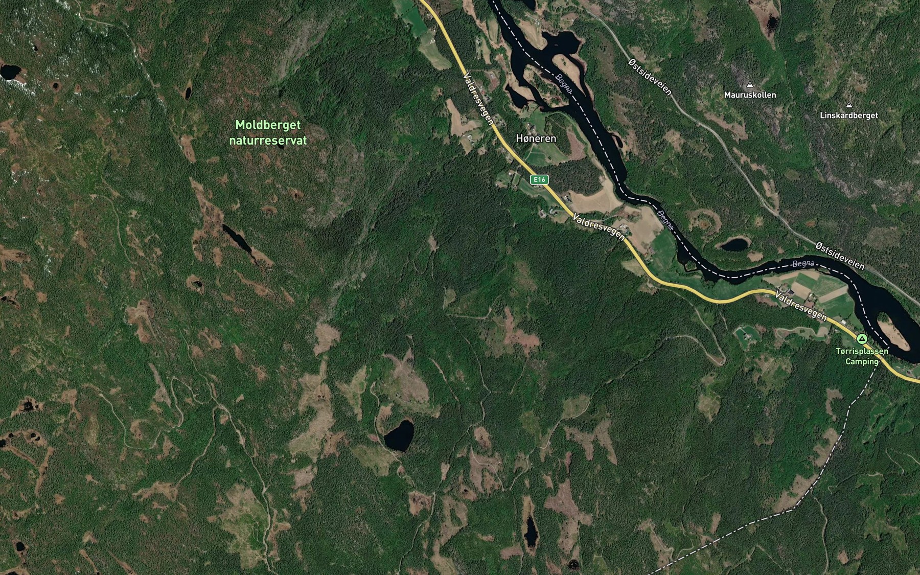 Satellite map of the Honerbekken