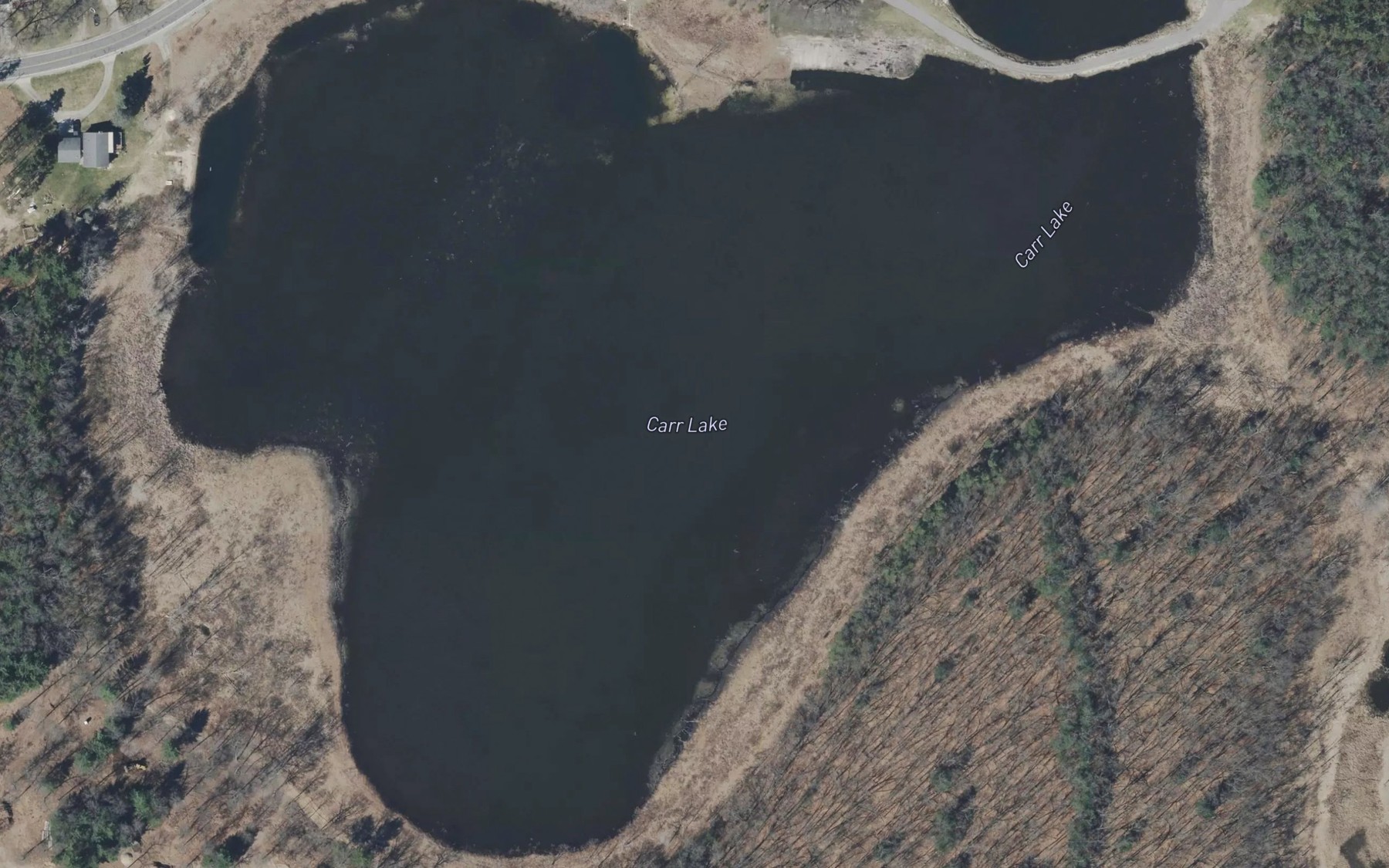Satellite map of the Carr Lake