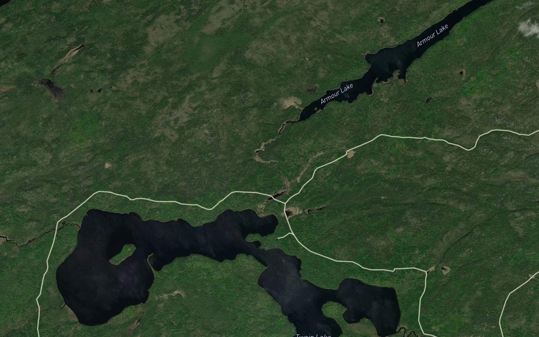 Satellite map of the Armour Creek