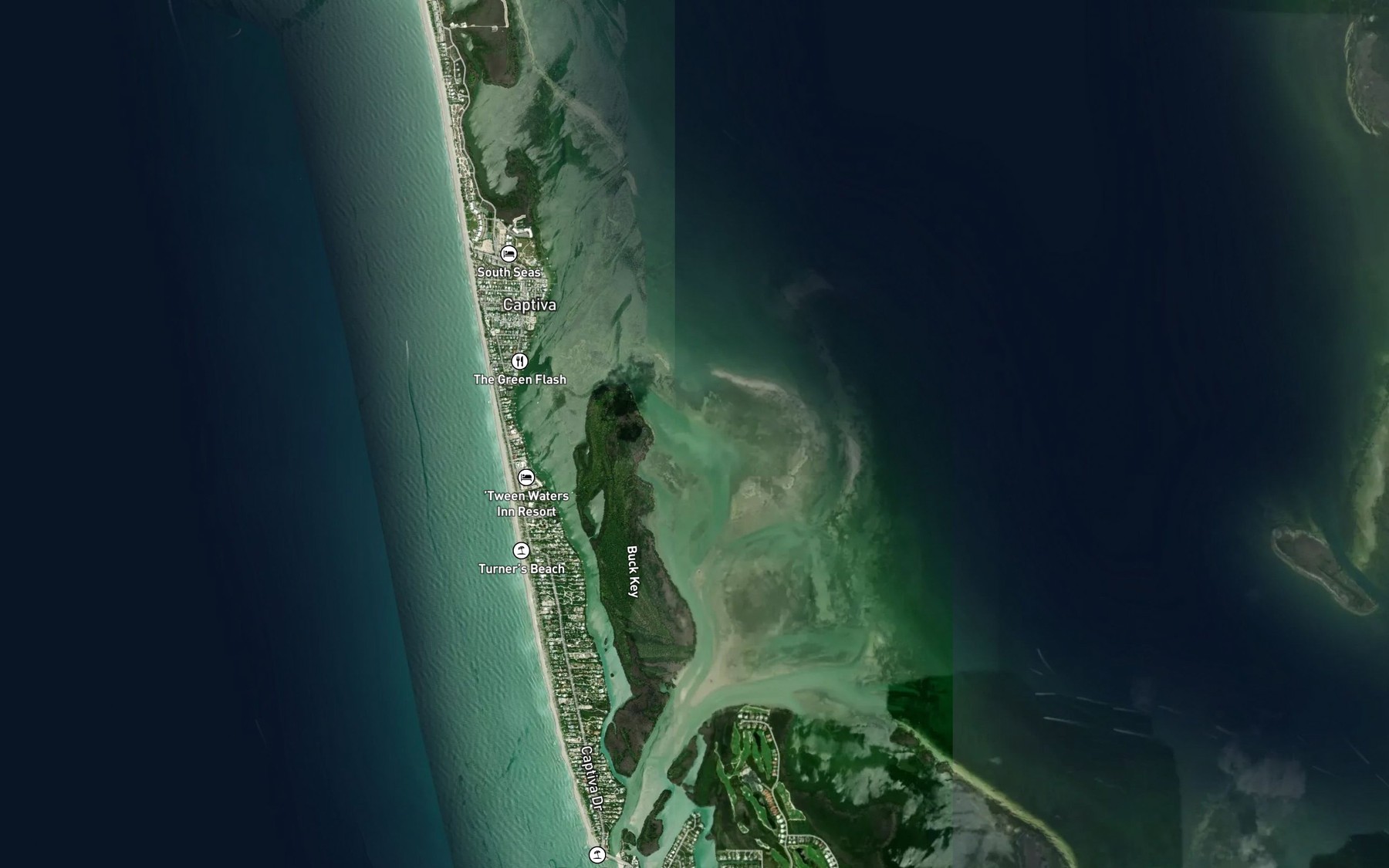 Satellite map of the Buck Key Channel