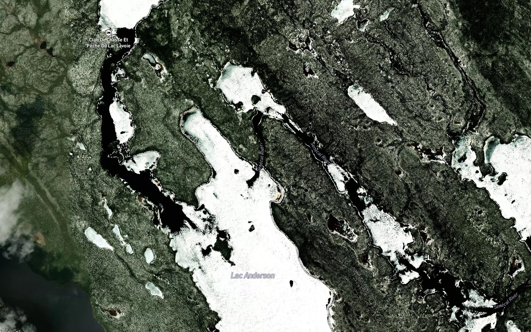 Satellite map of the Senecal River