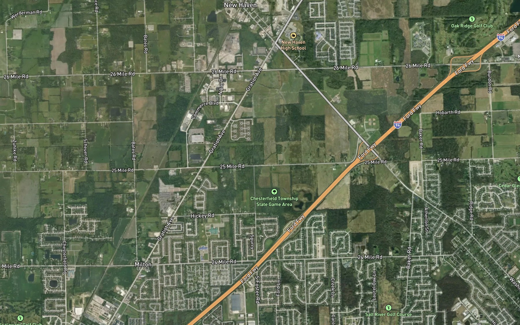 Satellite map of the West Branch Fish Creek
