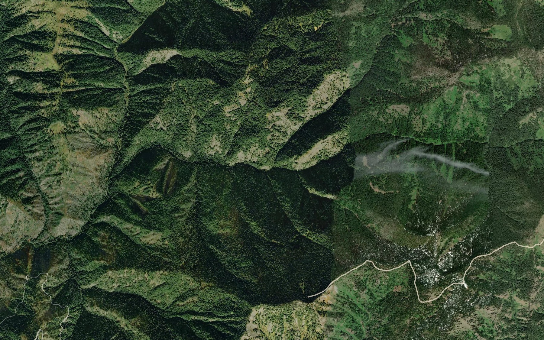 Satellite map of the Copper Creek
