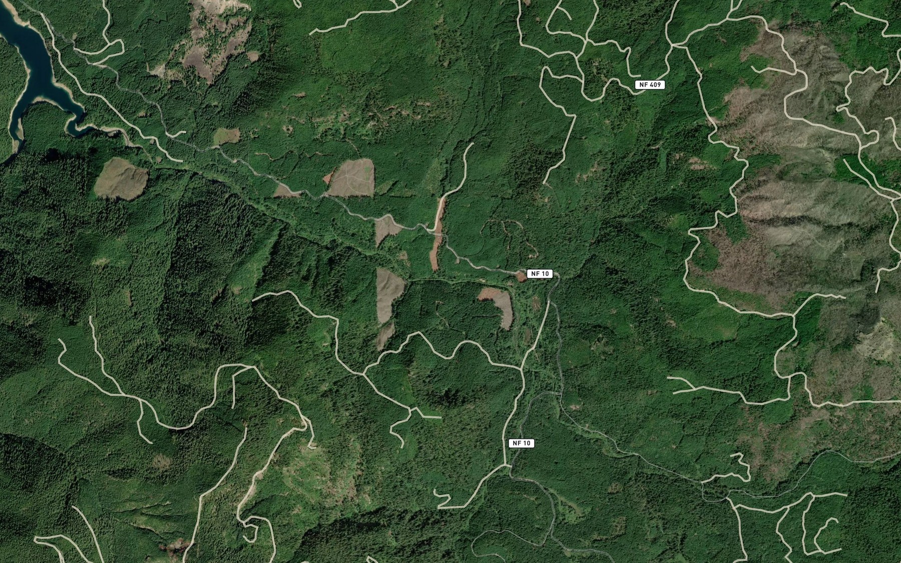 Satellite map of the Beard Creek