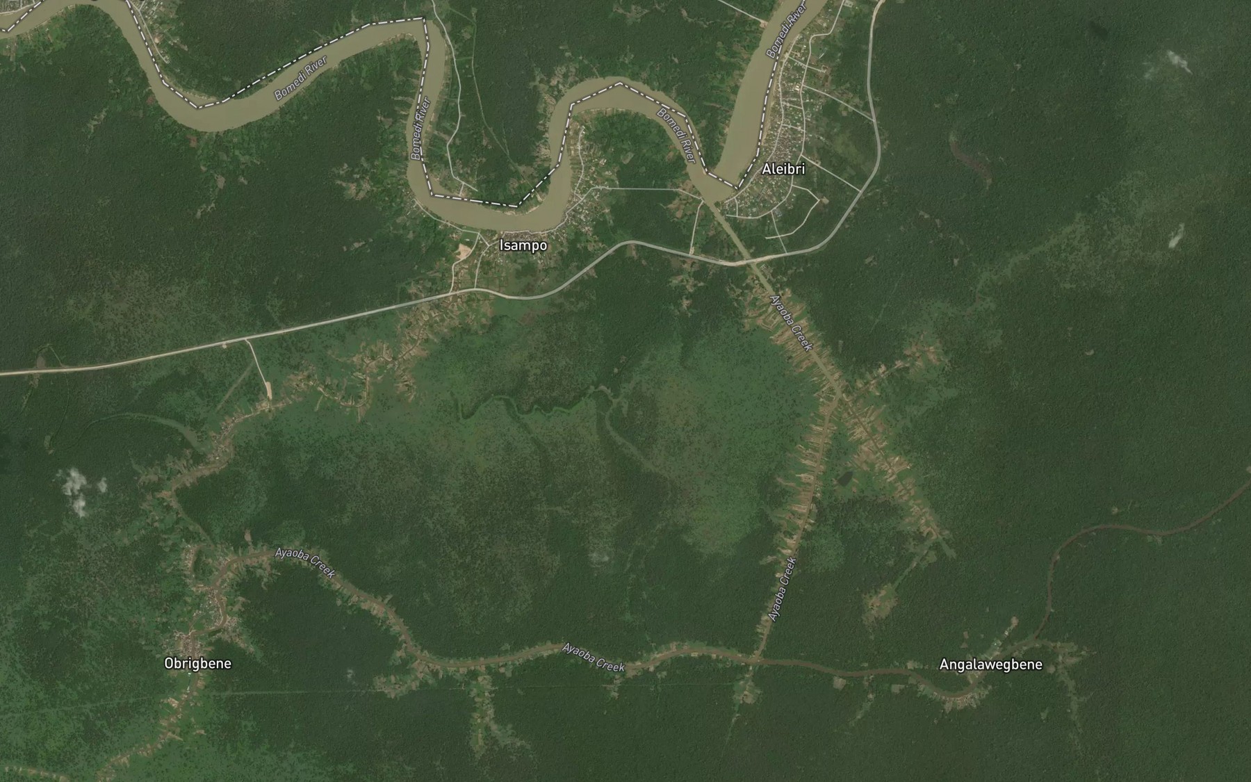 Satellite map of the Tolupa Creek