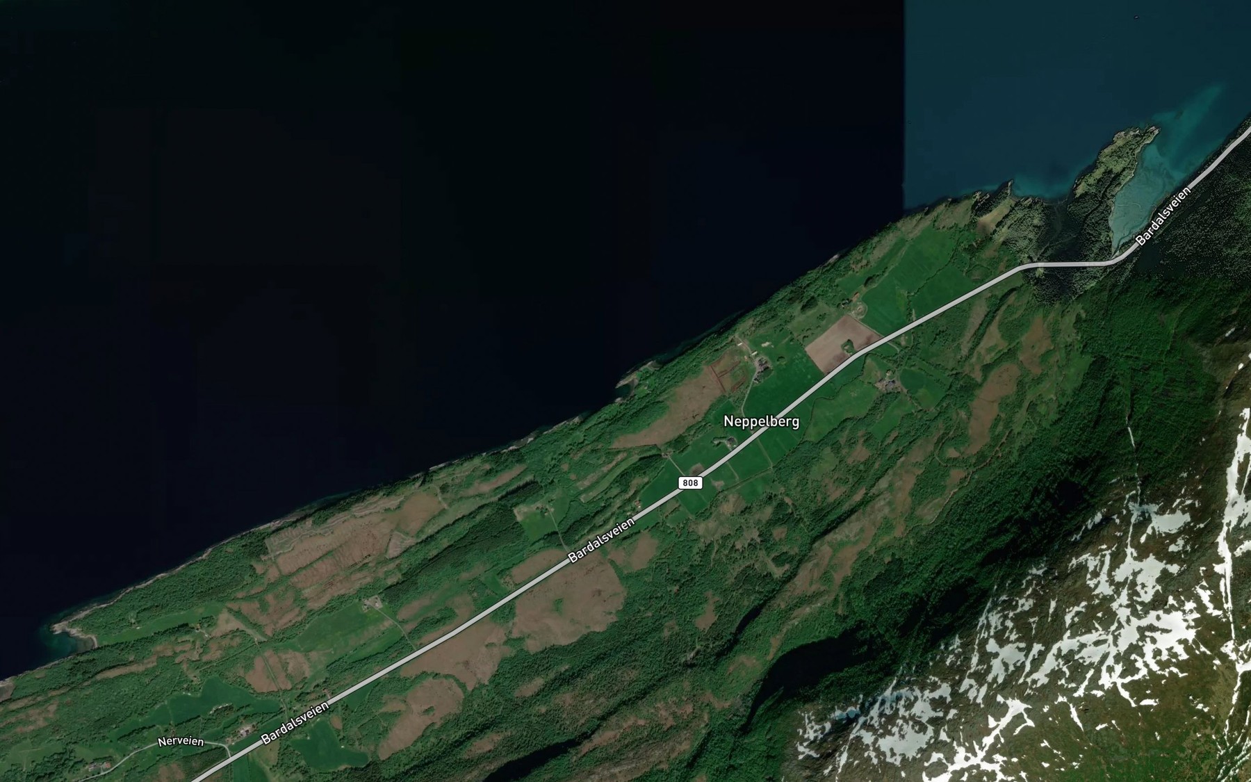 Satellite map of the Skjervikja