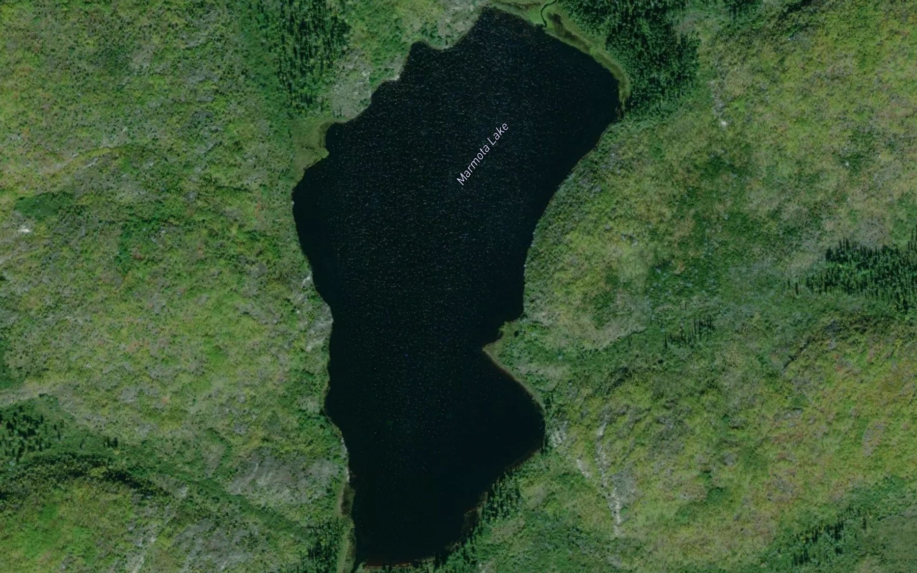 Satellite map of the Marmota Lake