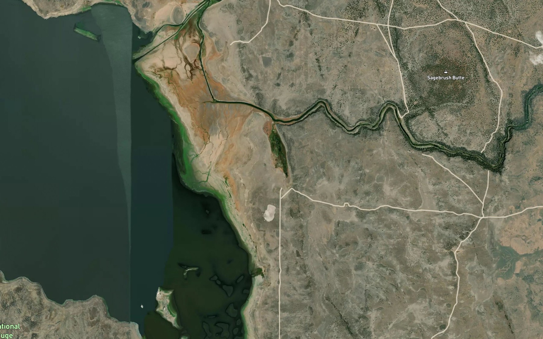 Satellite map of the Mammoth Springs