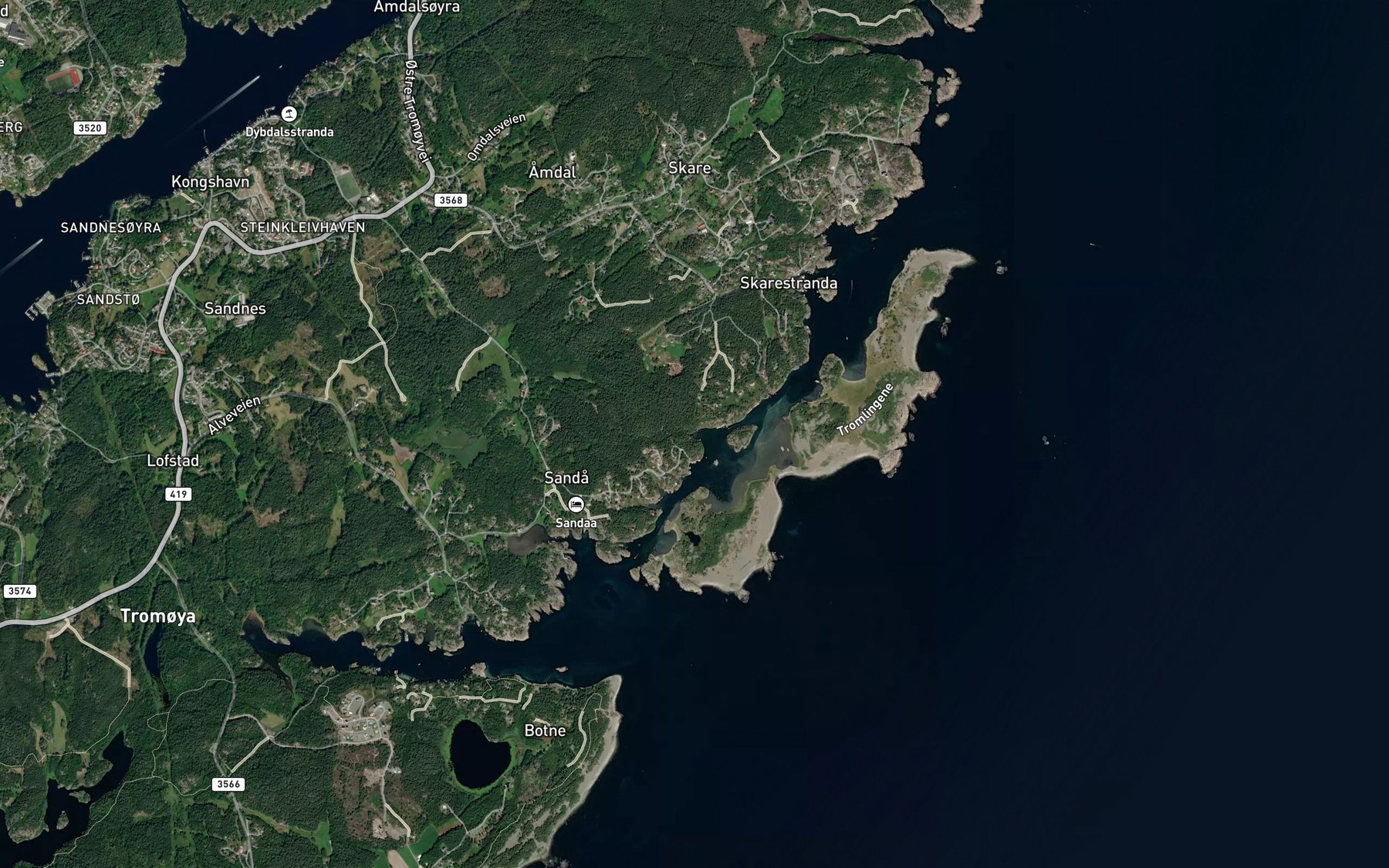 Satellite map of the Munkevigen