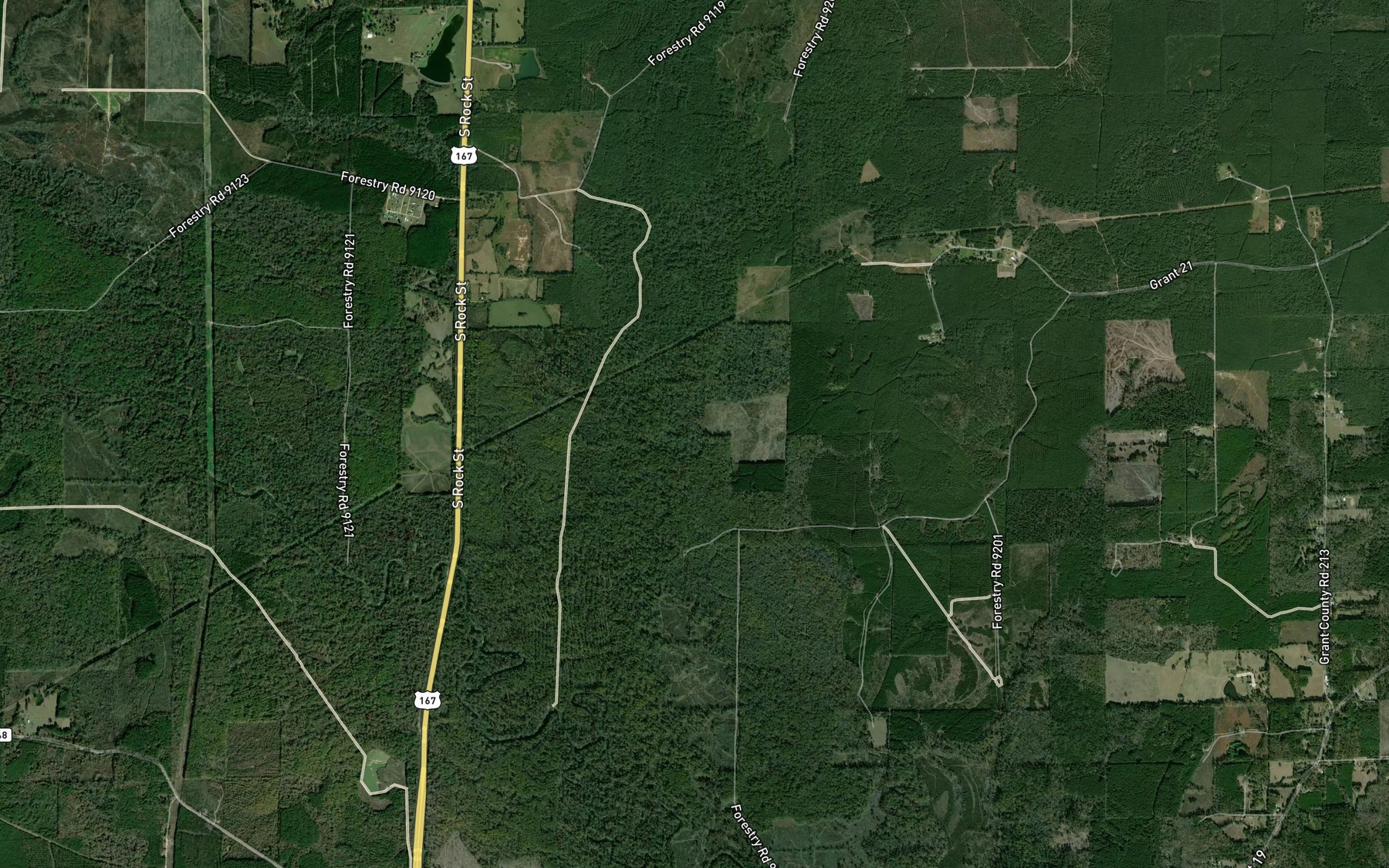 Satellite map of the White Oak Creek