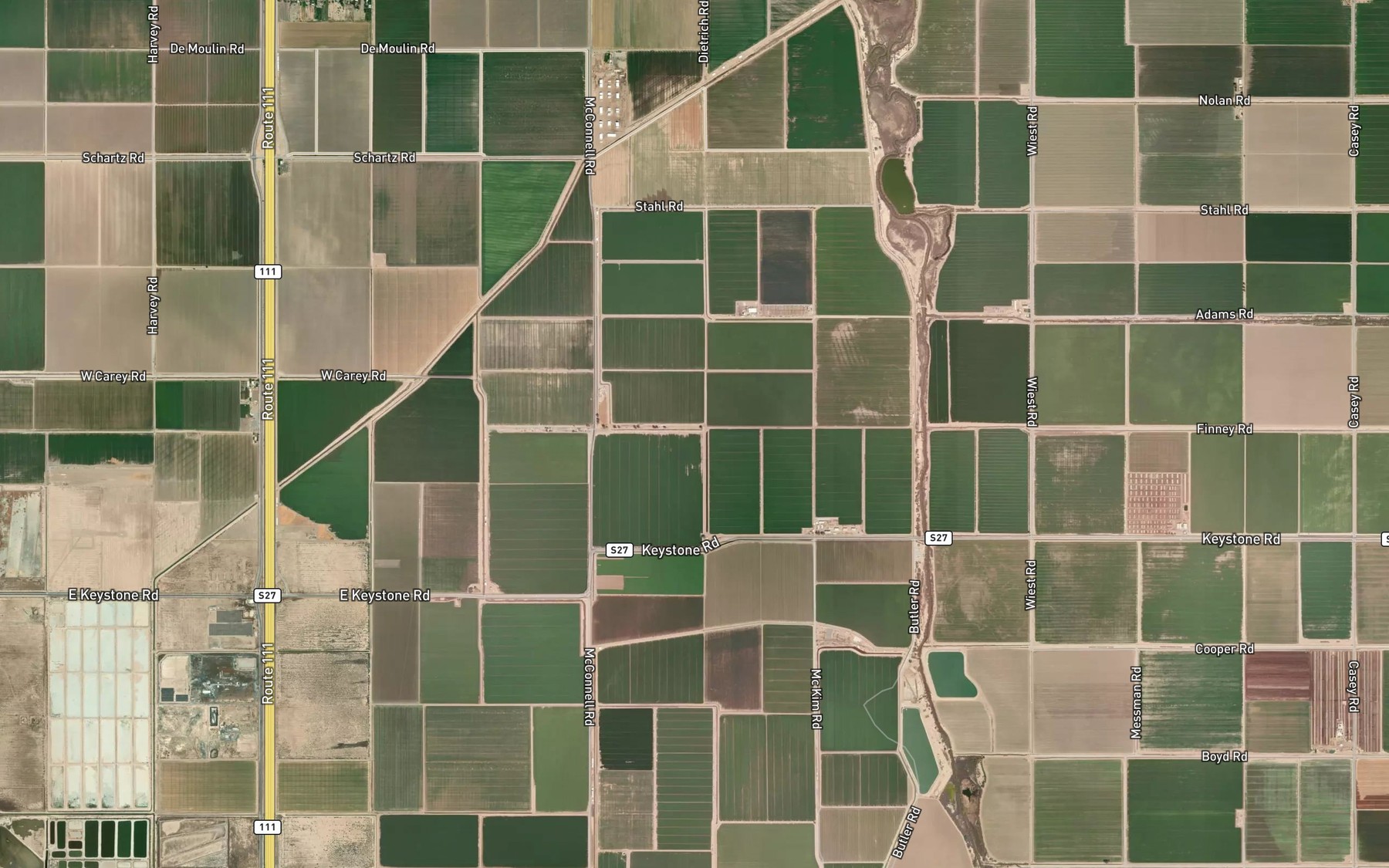 Satellite map of the Redwood Eight Drain