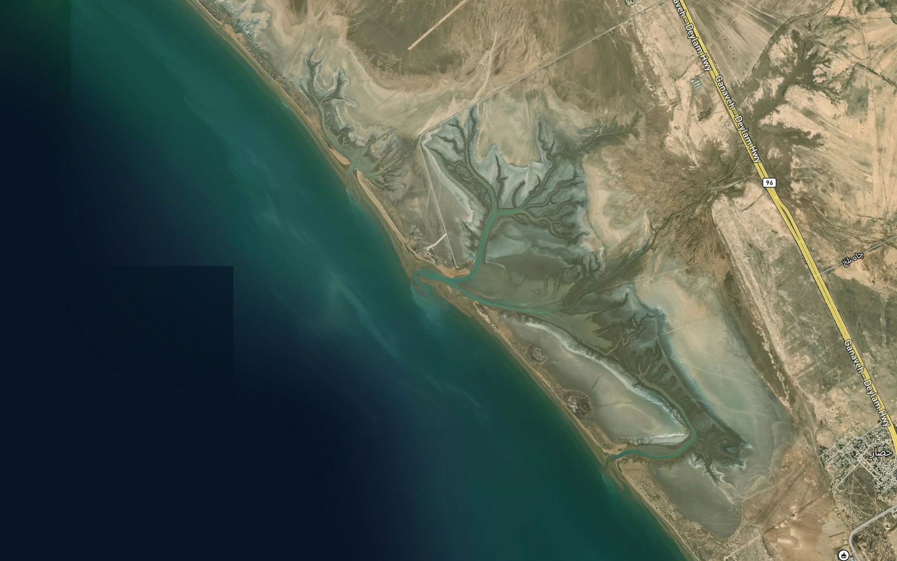 Satellite map of the Khowr-e `Abd