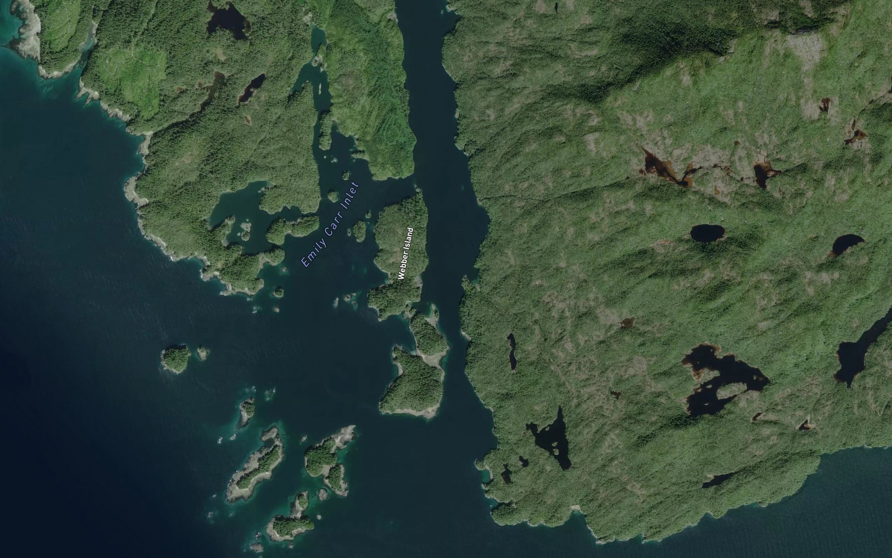 Satellite map of the Doig Anchorage
