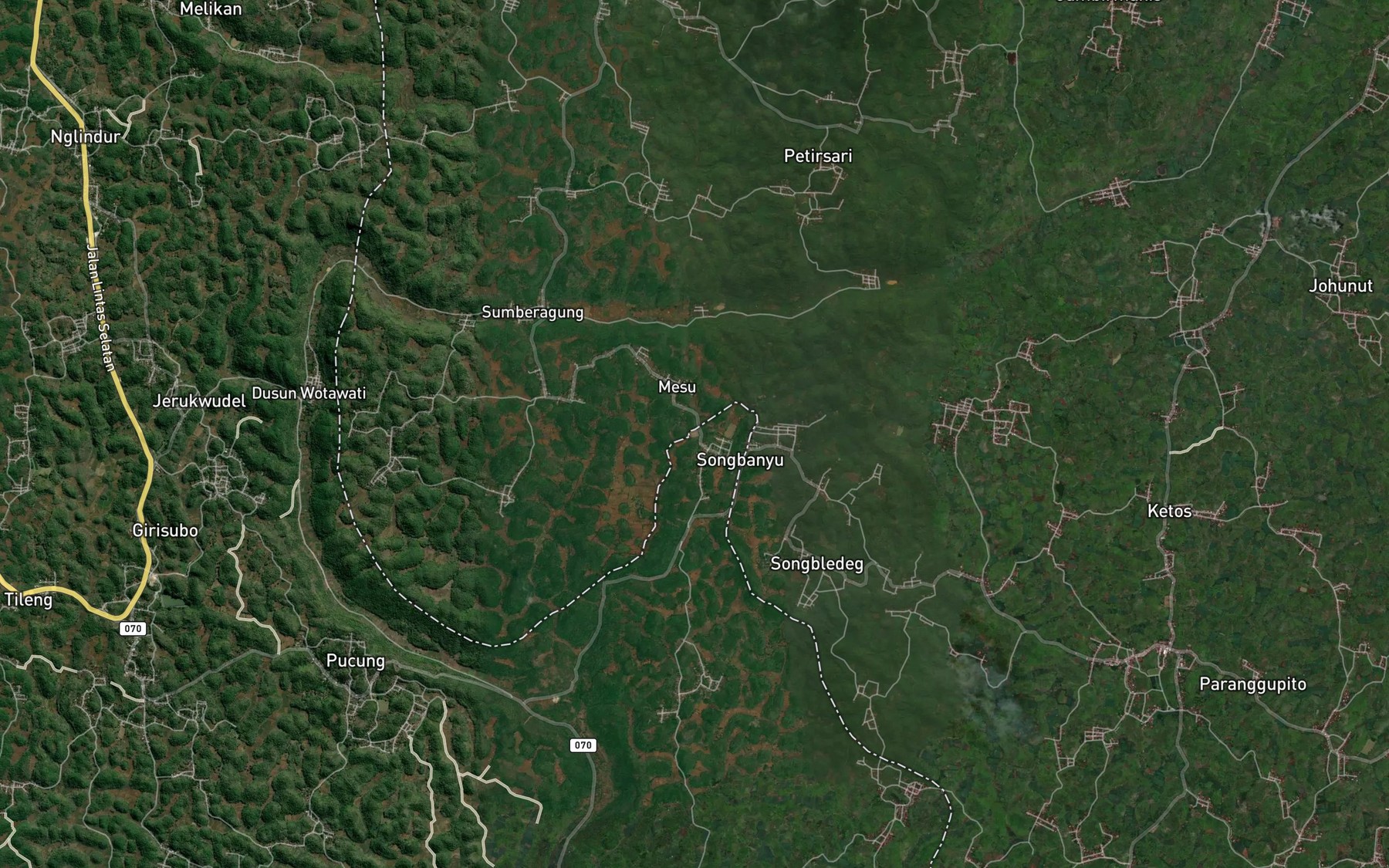 Satellite map of the Telaga Mesu