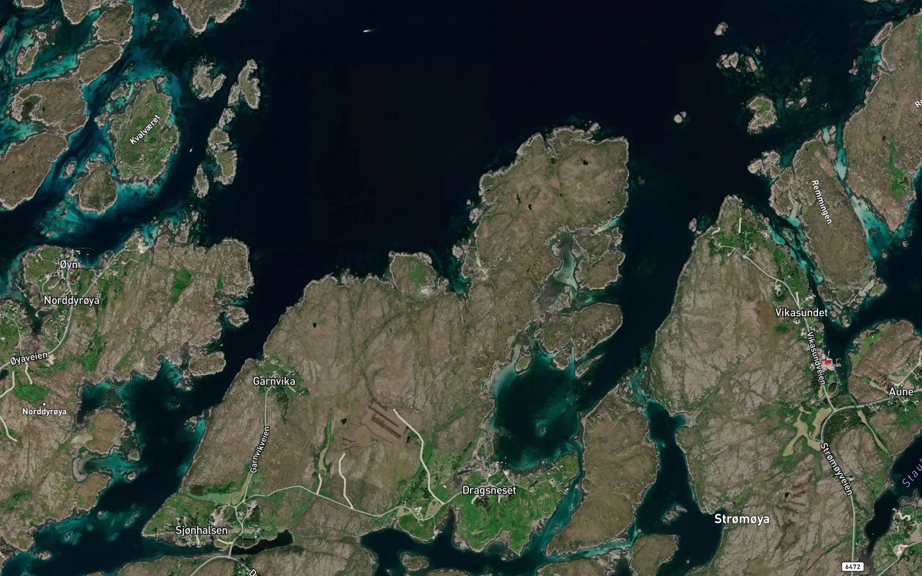 Satellite map of the Aunebukta