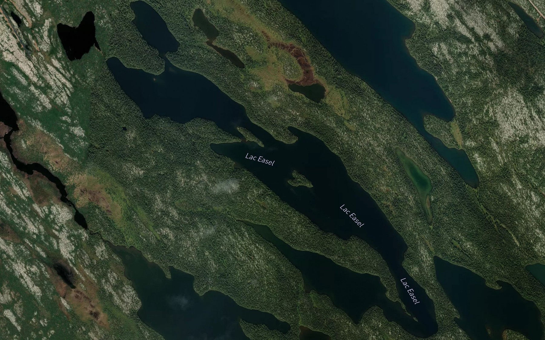 Satellite map of the Lac Easel