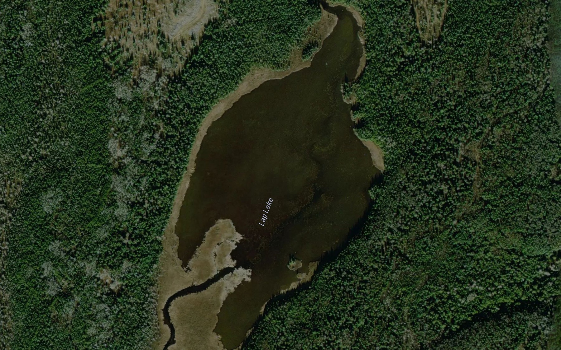 Satellite map of the Lap Lake