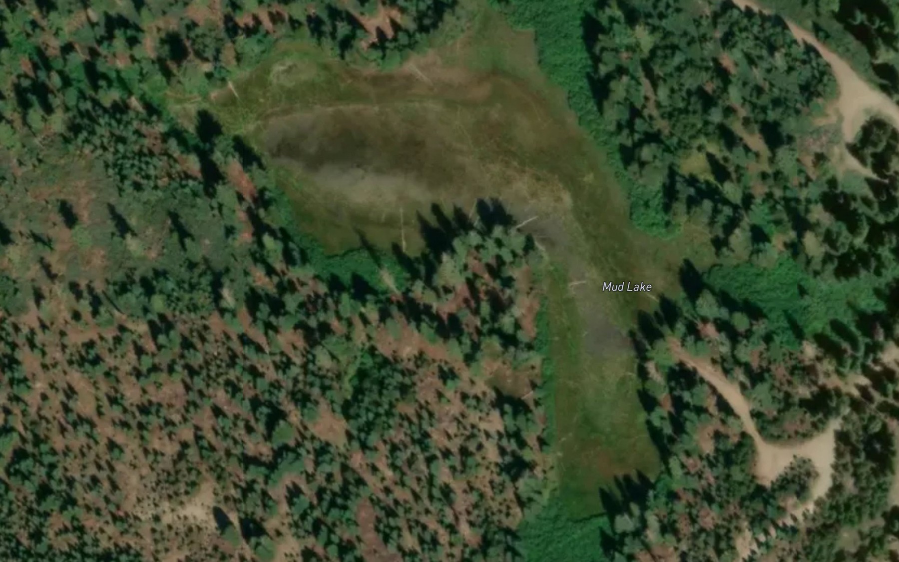 Satellite map of the Mud Lake