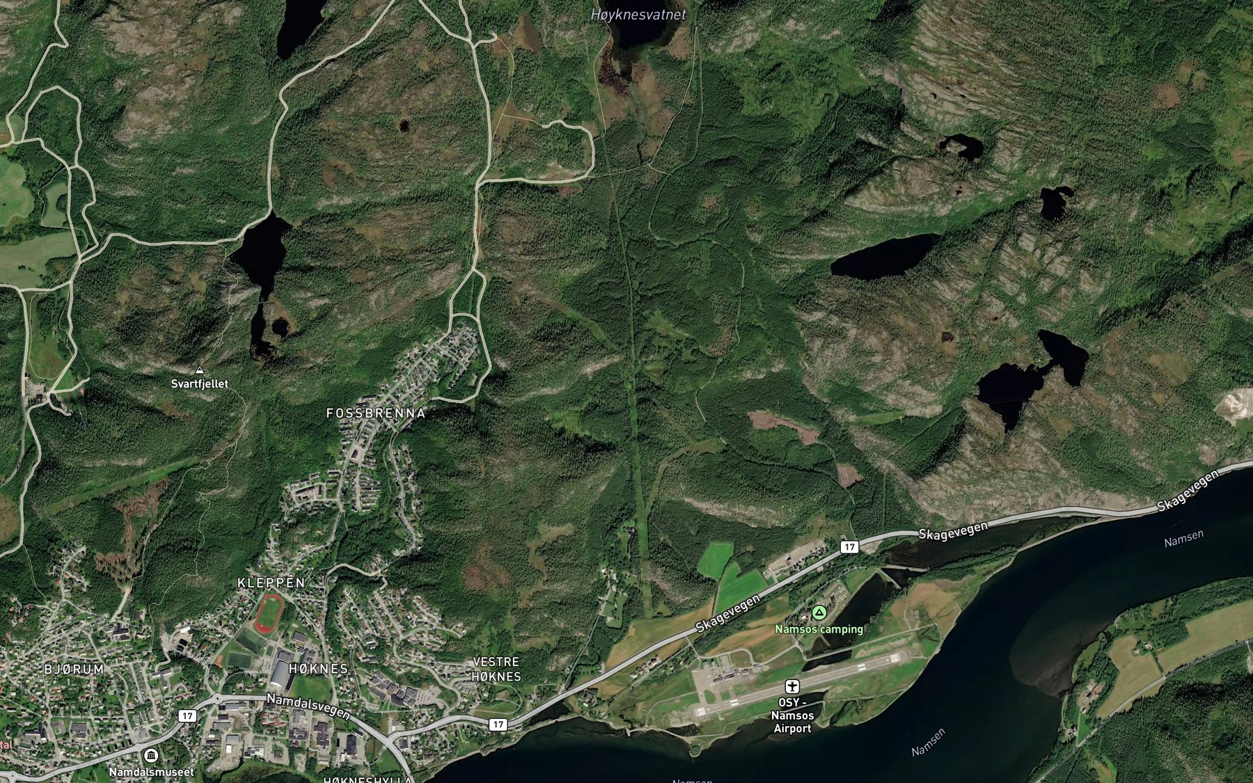 Satellite map of the Molleelva